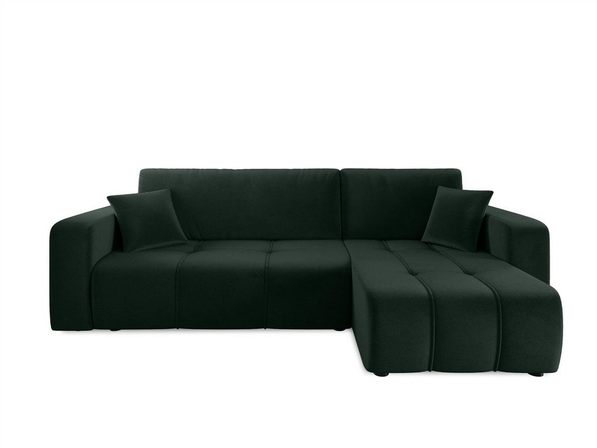 ECKSOFA Dagny Mit Schlaffunktion - Grün, Holzwerkstoff/Textil (248/146cm) - Fun Möbel