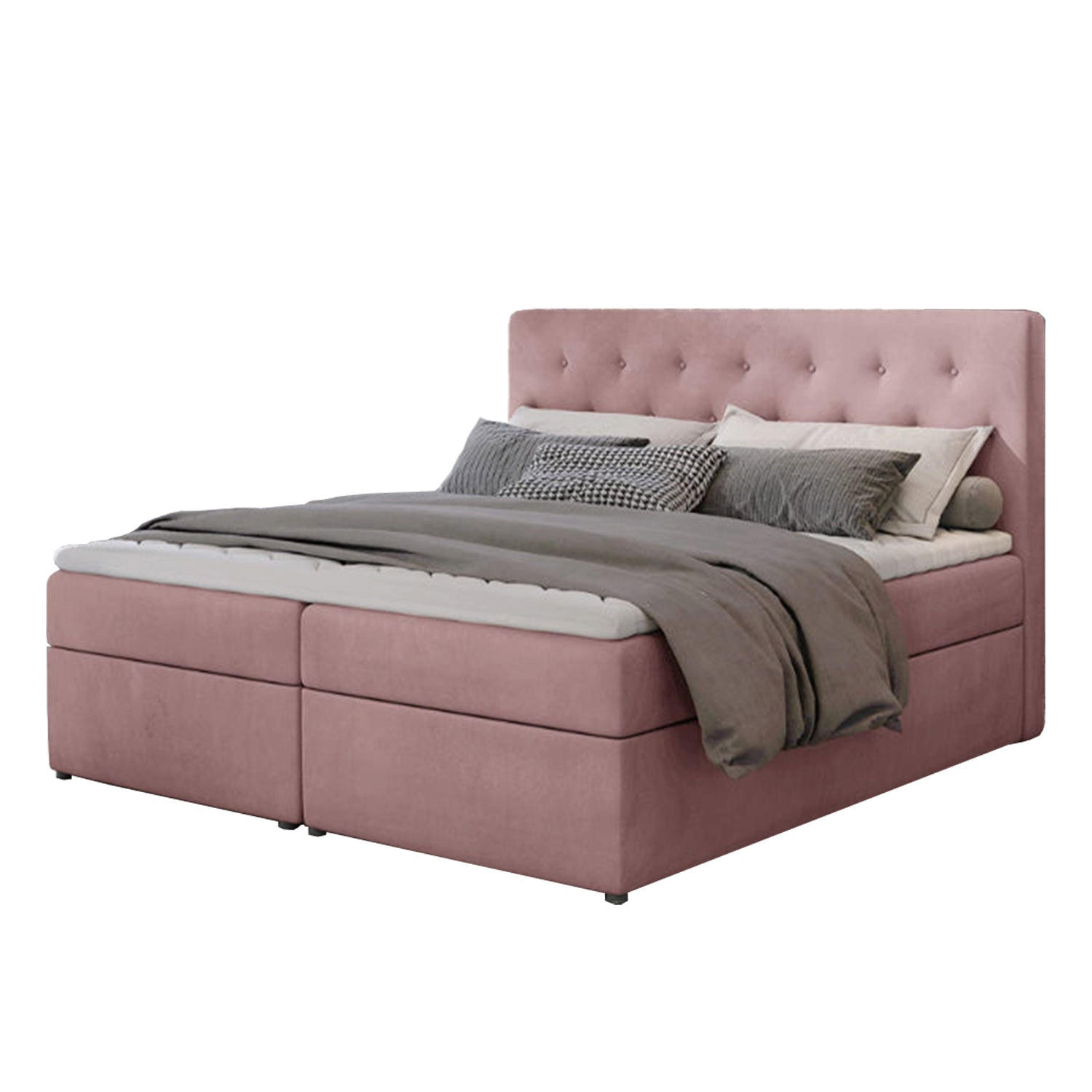BOXBETT Loree Bonellfederkern - Pink, Holz/Holzwerkstoff (140/200cm) - Best For Home