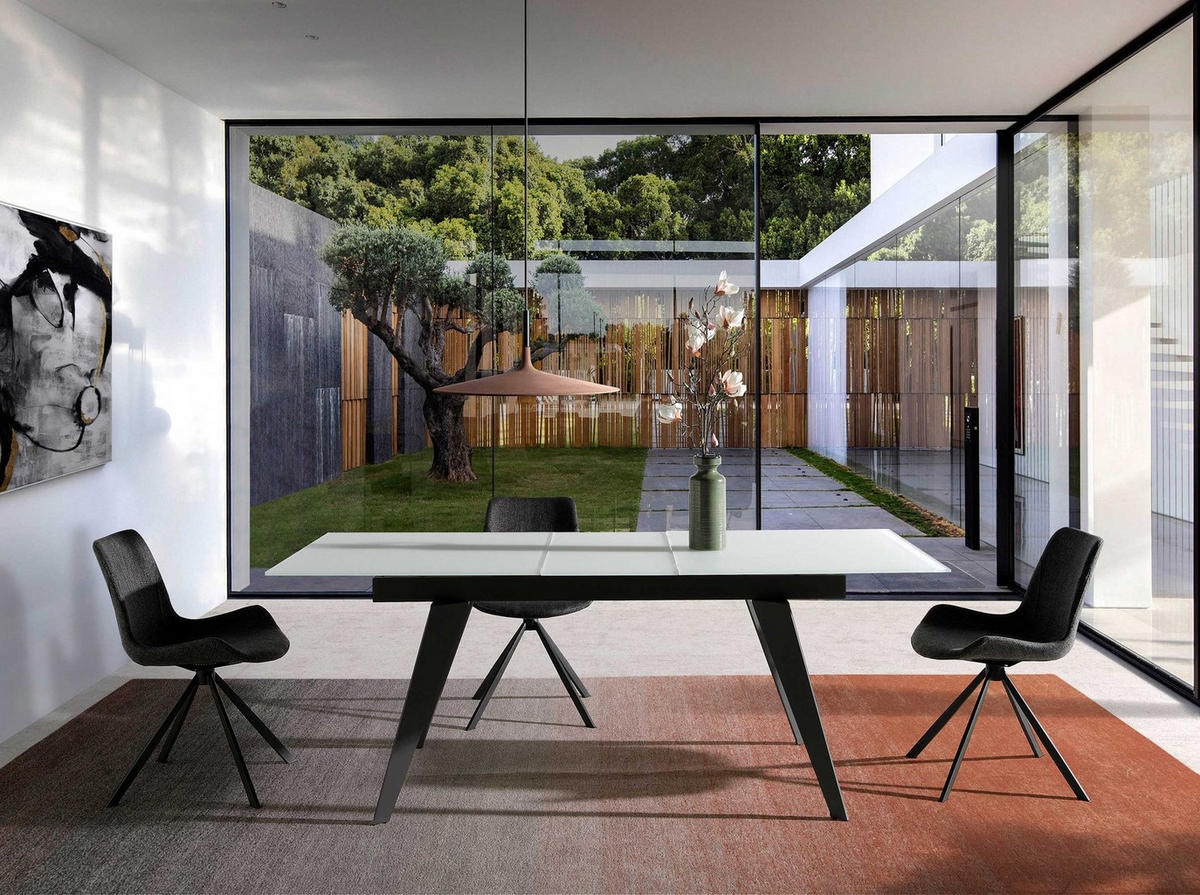 STUHL Drehstuhl aus dunkelgrauem Stoff 54/58/82 cm - Schwarz/Grau, Textil (54/82/58cm) - ANGEL CERDA