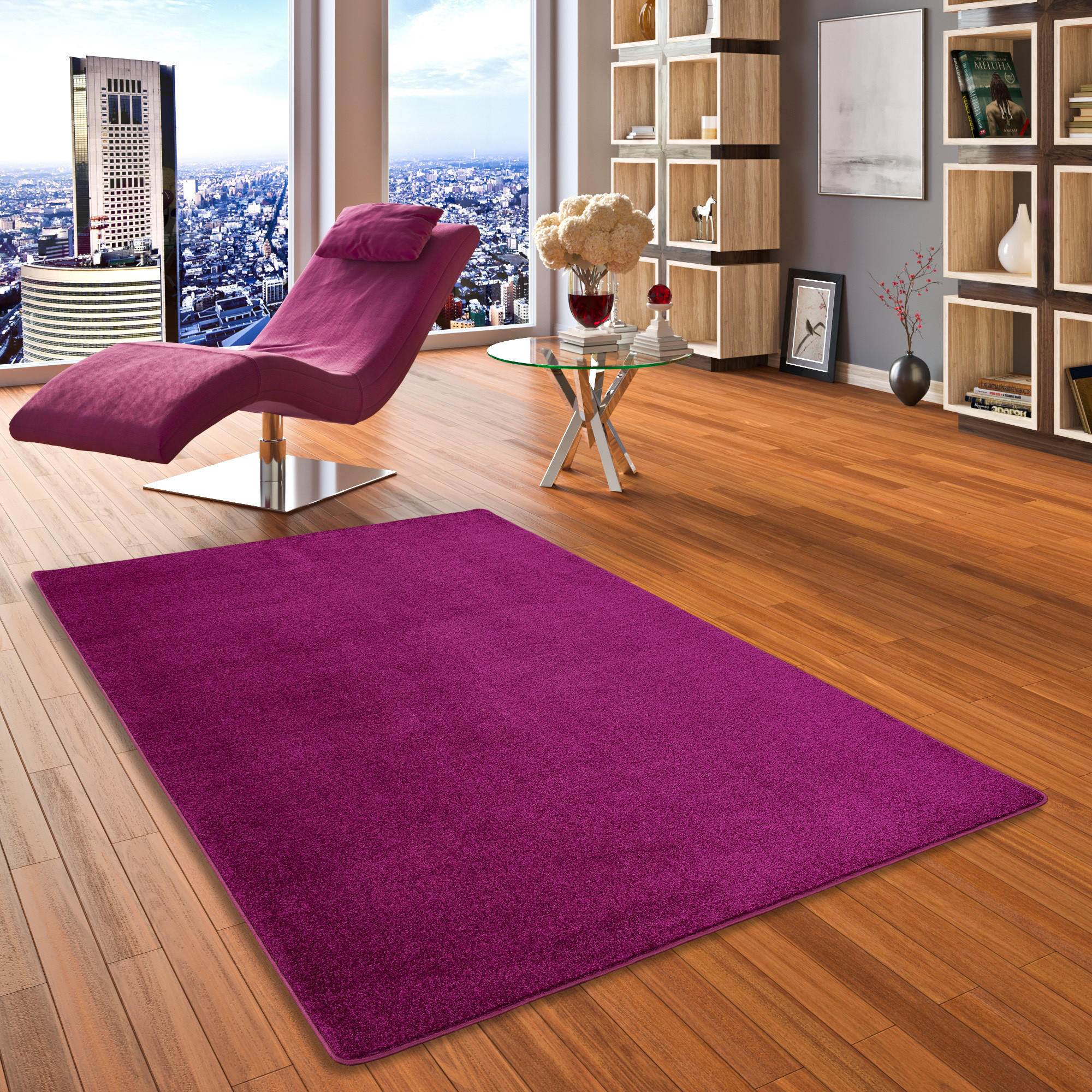 HOCHFLOR VELOURS TEPPICH LUNA - Violett, Textil (160/240cm) - Snapstyle