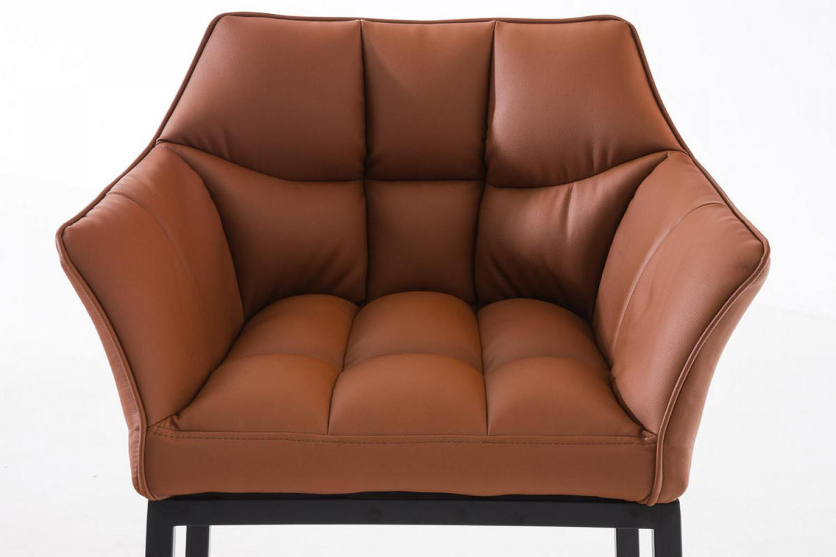 BARHOCKER 2er Set Lederlook Hellbraun - Hellbraun/Schwarz, Textil/Metall (64/110/48cm) - CLP