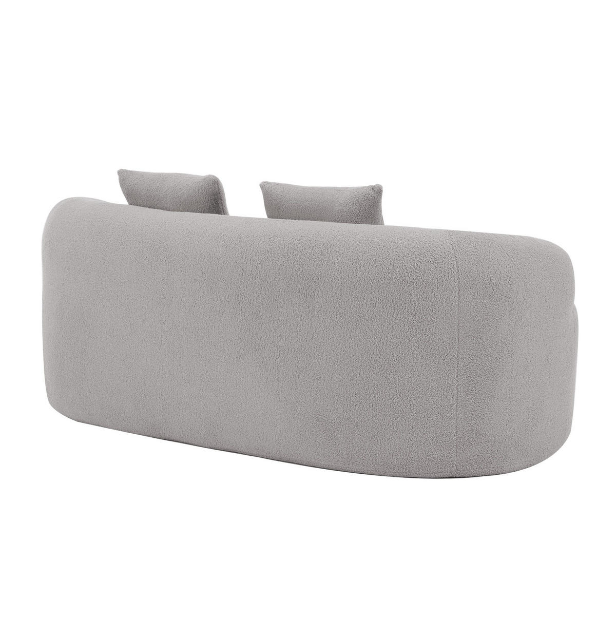 SOFA geschwungen 2-Sitzer Hellgrau - Hellgrau, Kunststoff (170/70/89cm) - Meubliv