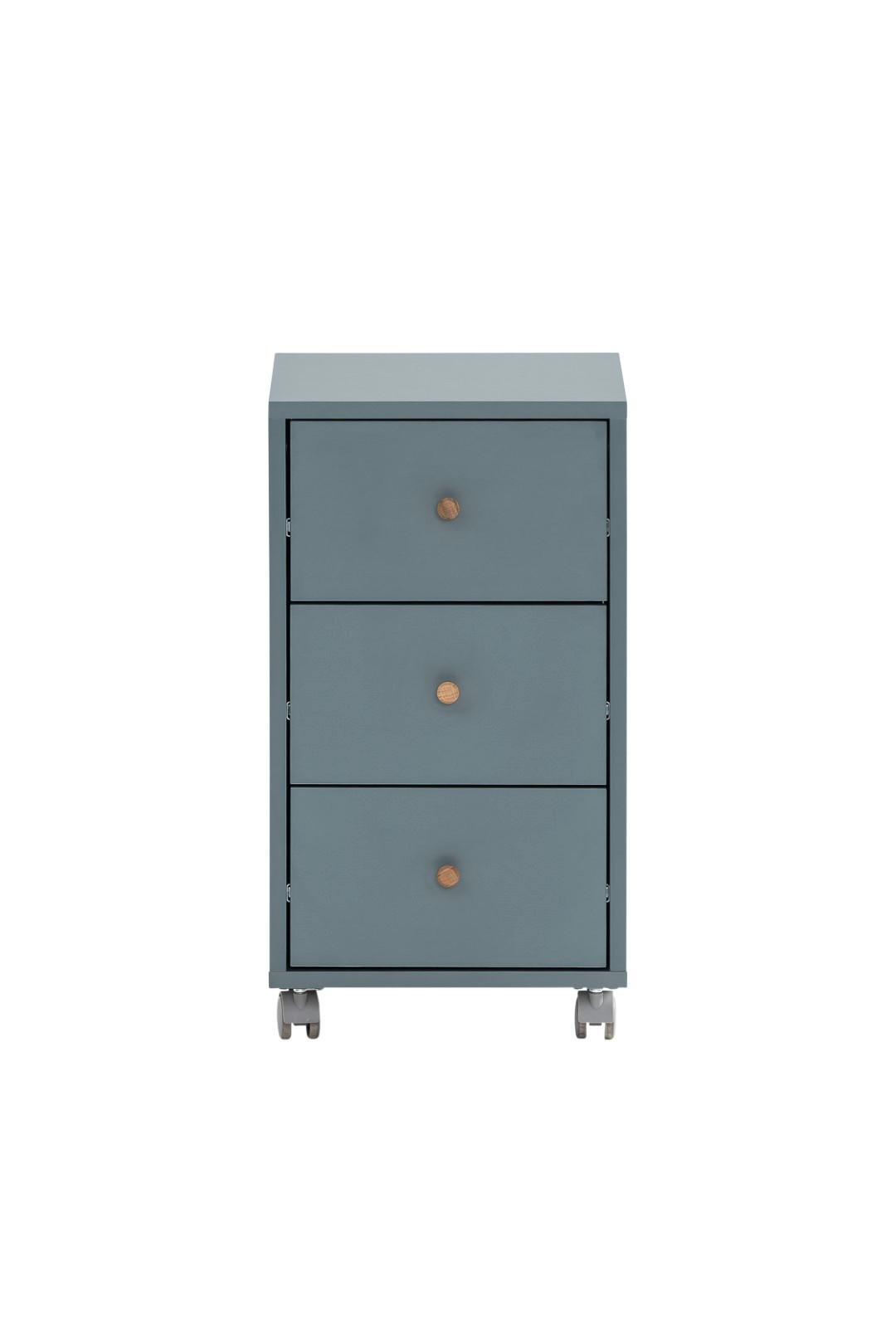 ROLLCONTAINER Jaguar 59,7x32,6x39 cm 3 Schubladen Blau - Blau, Holz (32.6/59.7/39cm) - PROREGAL