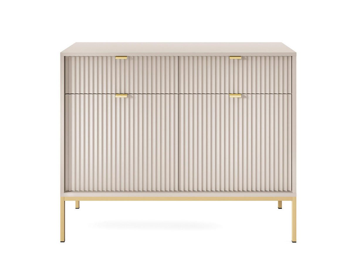 KOMMODE Nova Kaschmir / Gold 104 / 39 / 83cm - Kaschmir/Goldfarben, Holz/Holzwerkstoff (104/83/39cm) - Feldmann-Wohnen