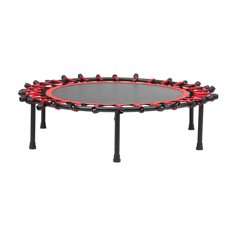 40-ZOLL-RUNDTRAMPOLIN mit Gummiseilen aus Stahl, Oxford-Gewebe, Gummiseile in Schwarz Rot Langlebig und sicher Stabil und leise 25 x 101 x 101cm - Schwarz, Metall (101/101cm) - Livingandhome