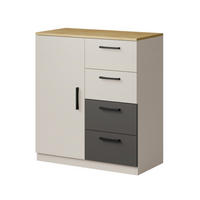 KOMMODE mit Schubladen Billz 1D4S 80 Kaschmir/Eiche Cremona - Kaschmir/Schwarz, Holzwerkstoff/Kunststoff (80/90/40cm) - mzm24