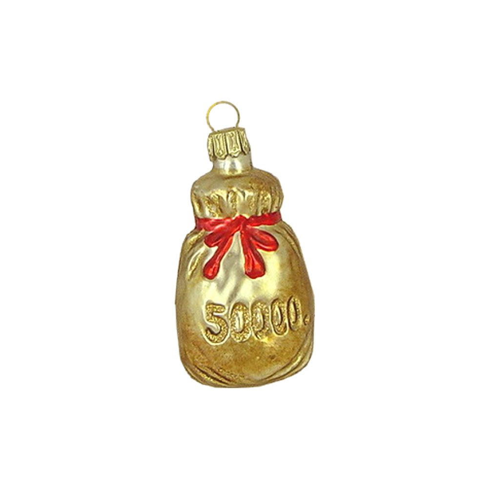 CHRISTBAUMSCHMUCK Geldsack messinggold 8 cm - Multicolor, Metall (0.1/8/0.1cm)