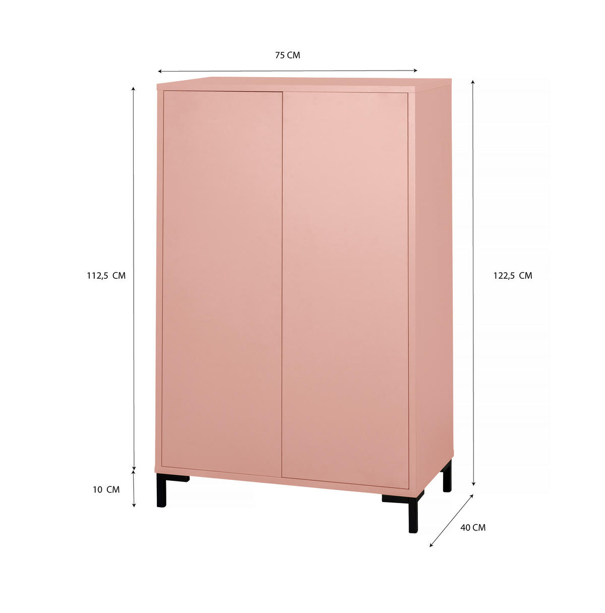 AUFBEWAHRUNGSMÖBEL Multifunktionales in Rosa VERNER - Pink, Holzwerkstoff (40/123/75cm) - RNT By Really Nice Things