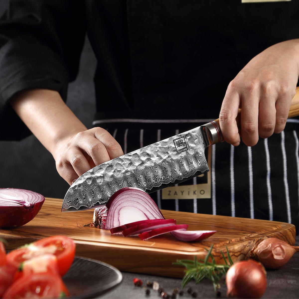 3ER MESSER-SET 9–21 cm - Braun, Holz/Metall - Zayiko