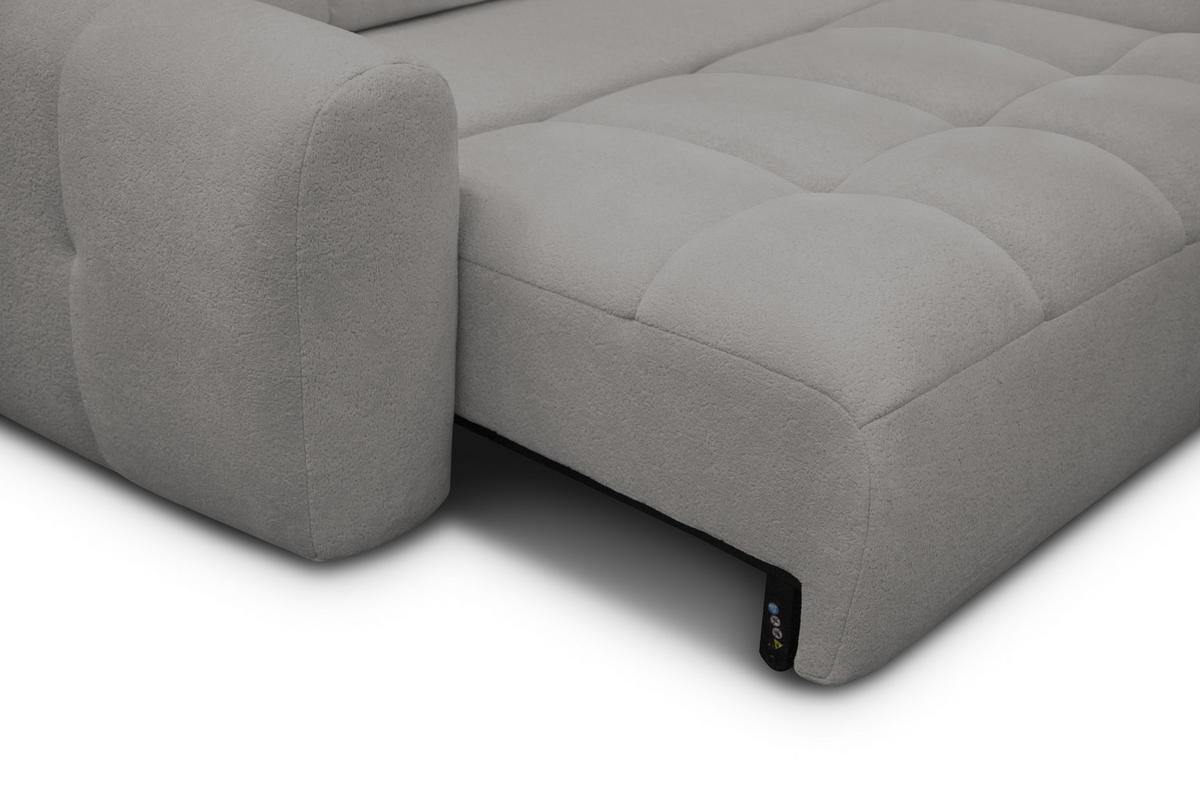 ECKSOFA LUMERO 4-Sitzer RECHTS, taupe - Taupe/Schwarz, Holz/Textil (275/166cm) - Courtois Laville