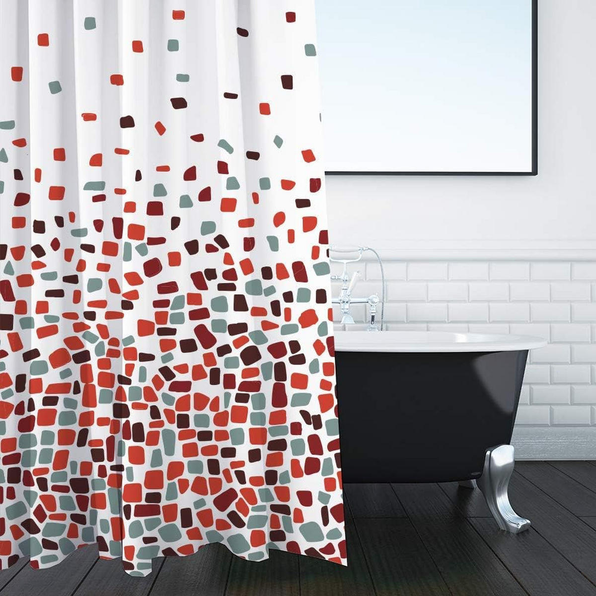 DUSCHVORHANG Rot schimmelresistent - Rot, Textil (180/180cm) - MCBOSON