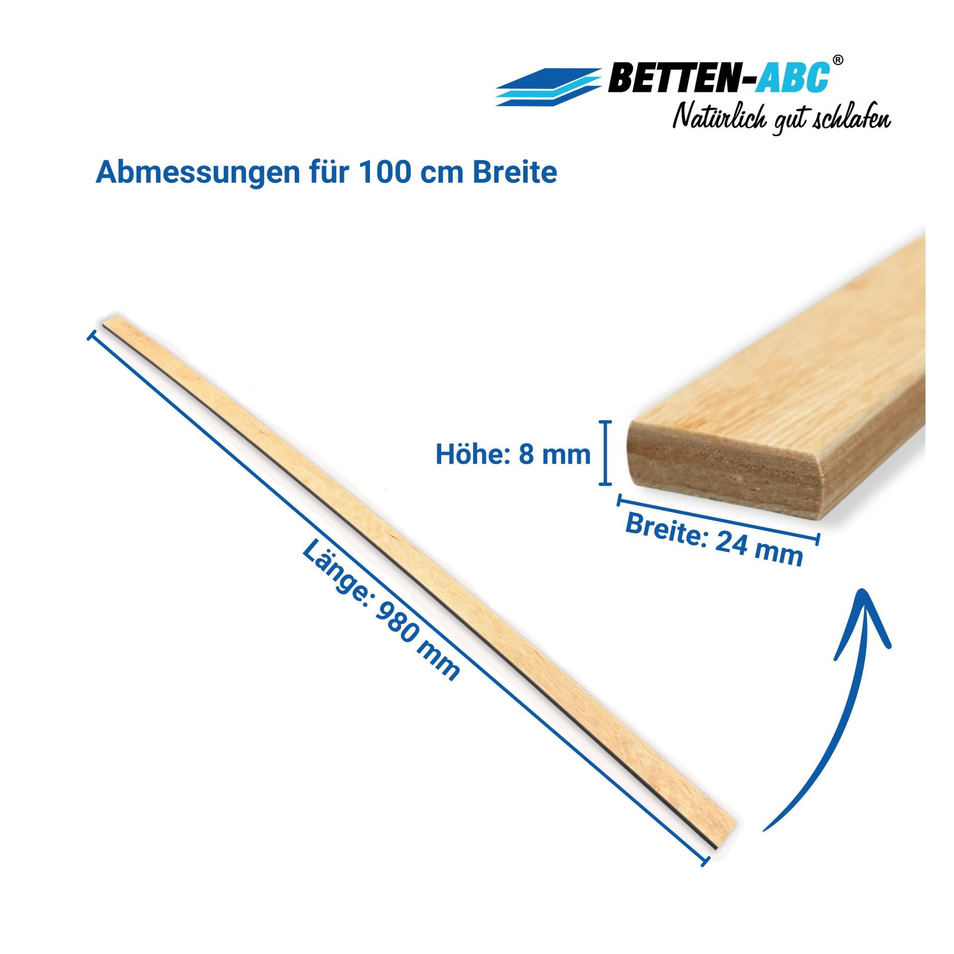 ERSATZ-FEDERHOLZLEISTEN aus Schichtholz im 5er Set passend für viele gängige Lattenroste - Eichefarben, Holz (2.4/100cm) - Betten-ABC