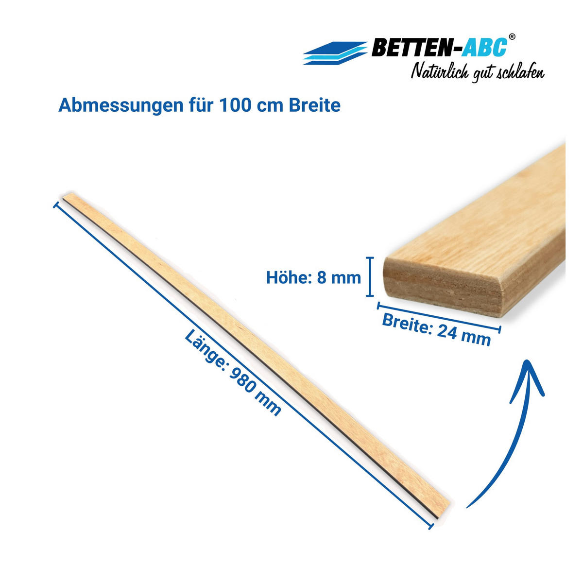 ERSATZ-FEDERHOLZLEISTEN aus Schichtholz im 5er Set passend für viele gängige Lattenroste - Eichefarben, Holz (2.4/100cm) - Betten-ABC