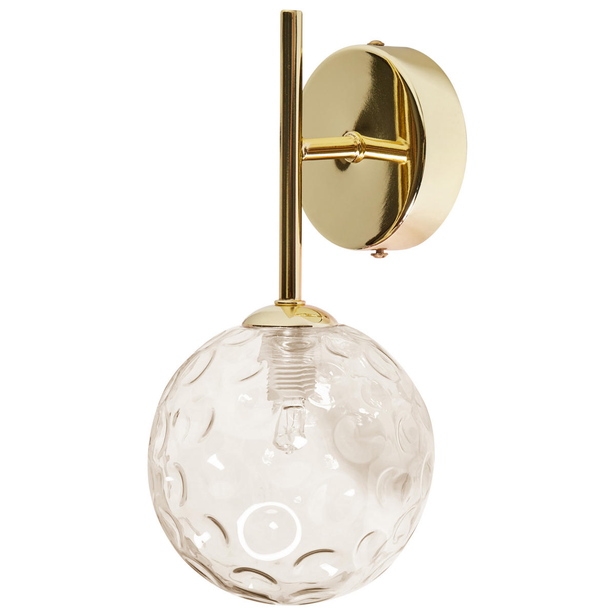 WANDLAMPE Gold Anadyr - Beige/Goldfarben, Glas (14/25/14cm) - Beliani