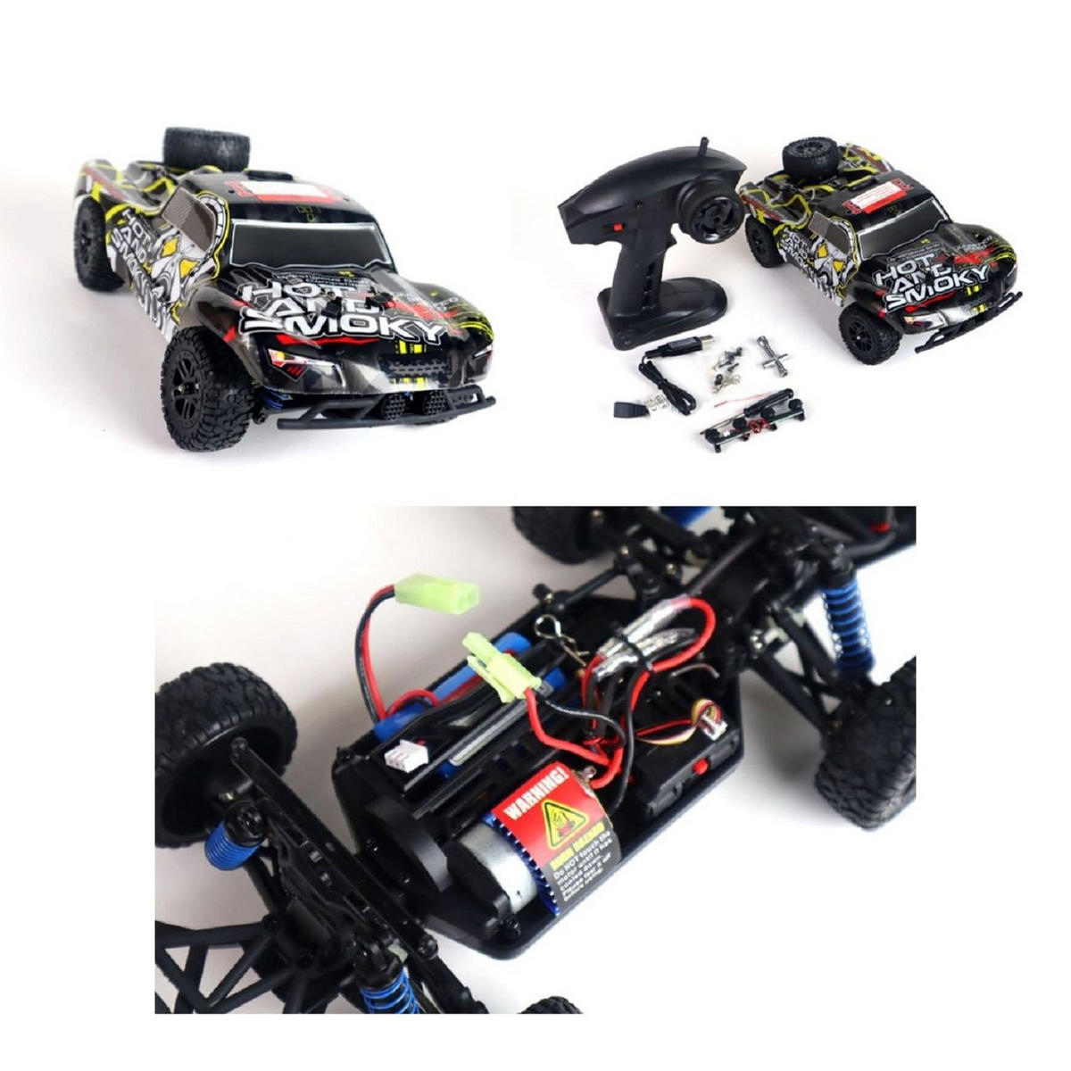 RC BUGGY HS301-1E 1:18 schwarz Allradantrieb, 25A ESC, Stoßdämpfer, Fernbedienung, Akku enthalten - Schwarz, Kunststoff (19/8/29cm) - Es-Toys