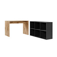 SCHREIBTISCH Der Produktive - Eichefarben/Schwarz, Holzwerkstoff (54/112/77cm) - Mokebo