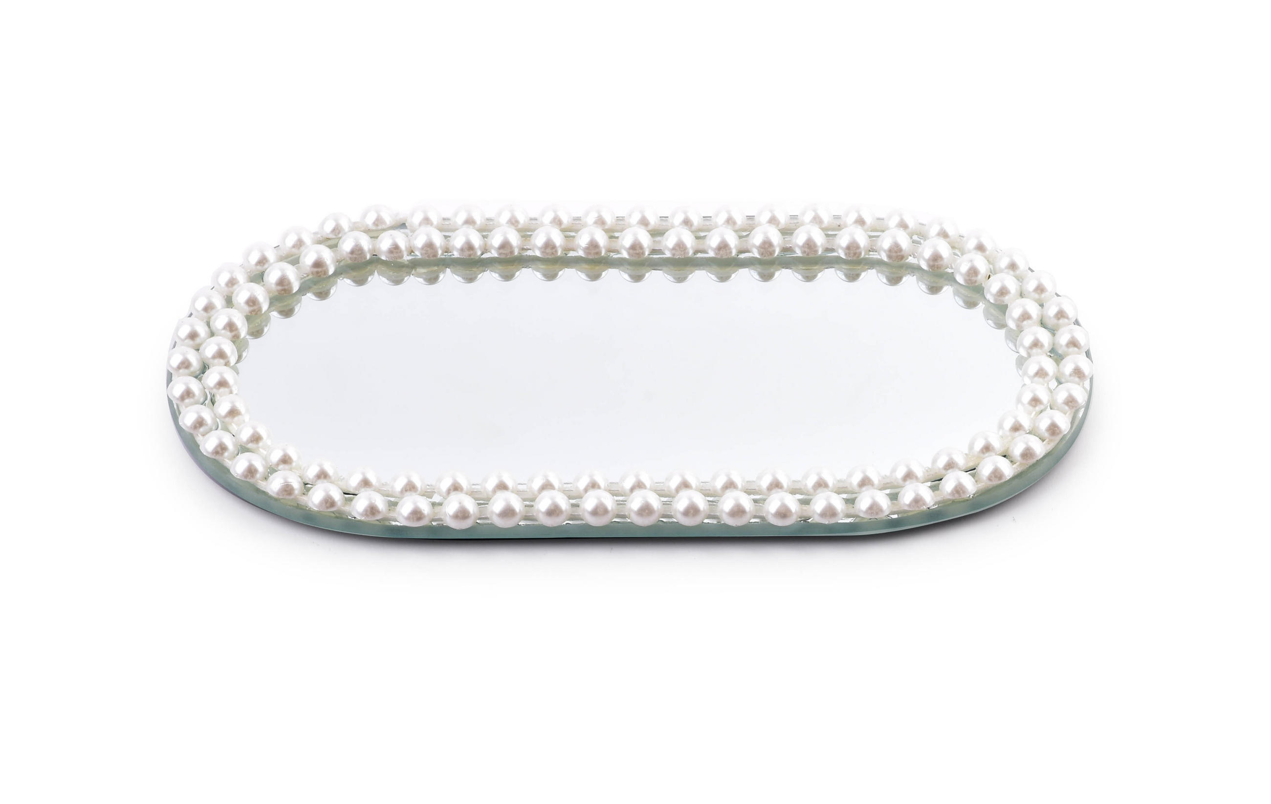 DEKOTABLETT Margot Perle 21/21/2 cm Glas - Perlmutt, Glas (2cm) - Mondex