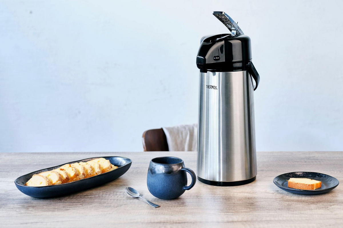 THERMOSKANNE kanne Mit Pumpe Inox 2.2 Liter - Silberfarben, Metall (2.2L) - Thermos