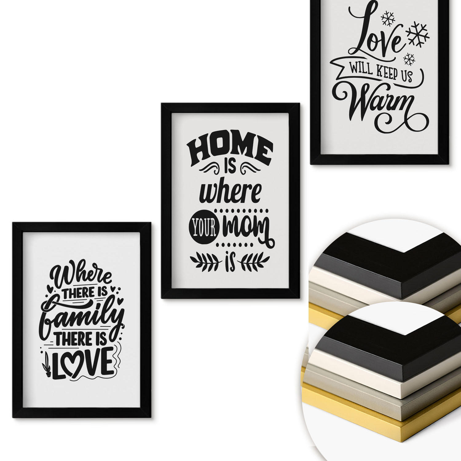 ArtPrintCave Wandbilder Schwarz 20x30 cm