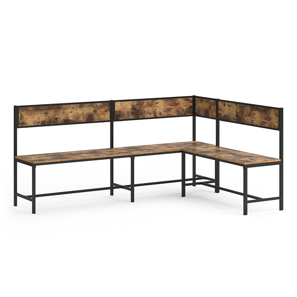 ESSZIMMER-ECKBANK Fyrk Eiche rustikal 195 x 142 cm - Wildeiche/Schwarz, Holzwerkstoff (195/90/142cm) - Vicco