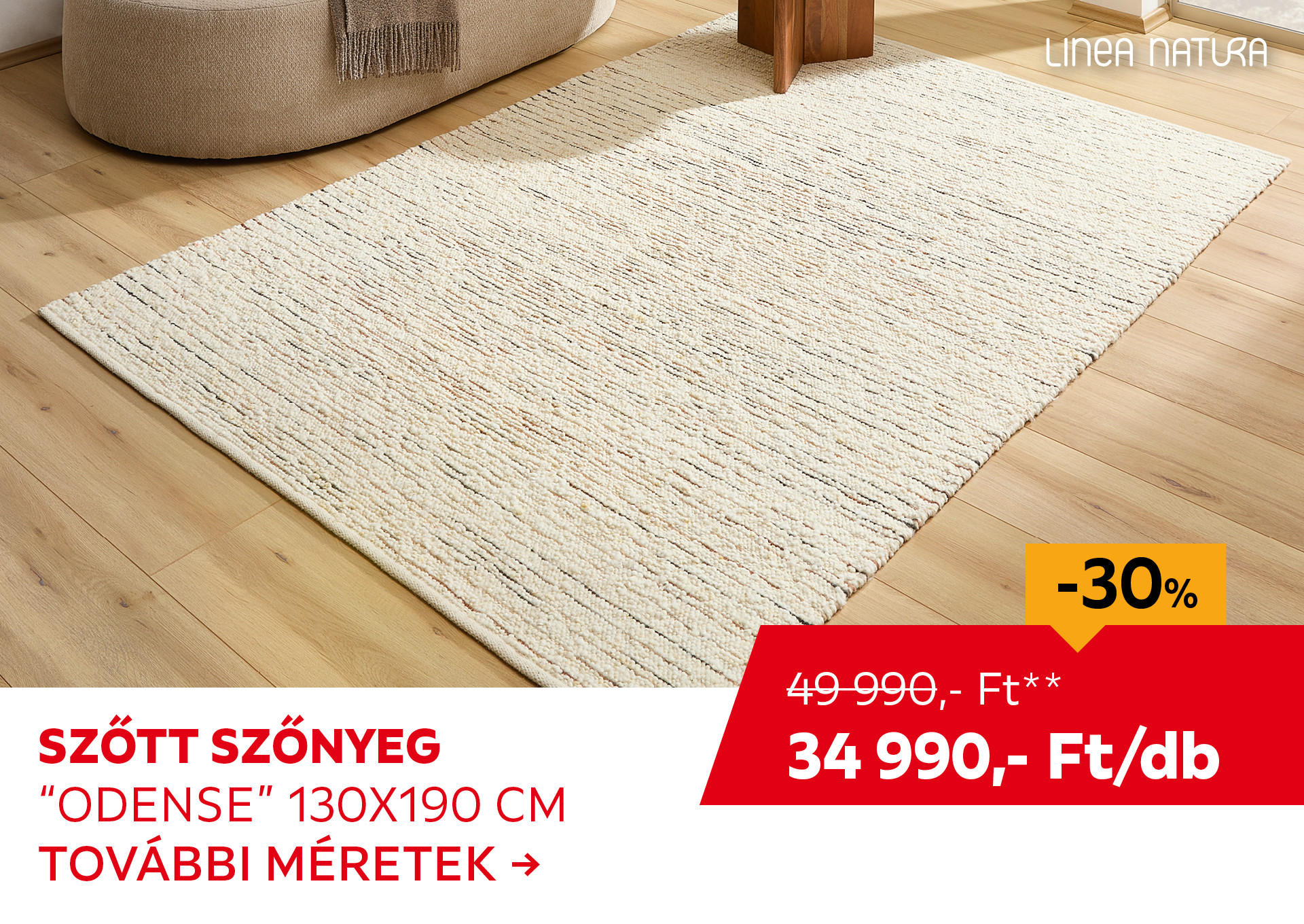 SZŐTT SZŐNYEG "ODENSE" 130 X 190 CM Kiemelt termék 49990 Ft.- helyett 34990 Ft.-