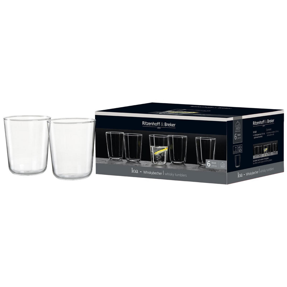 WHISKYBECHER Loa transparent 315 ml 6er Set - Transparent, Glas (0.315L) - Ritzenhoff Breker