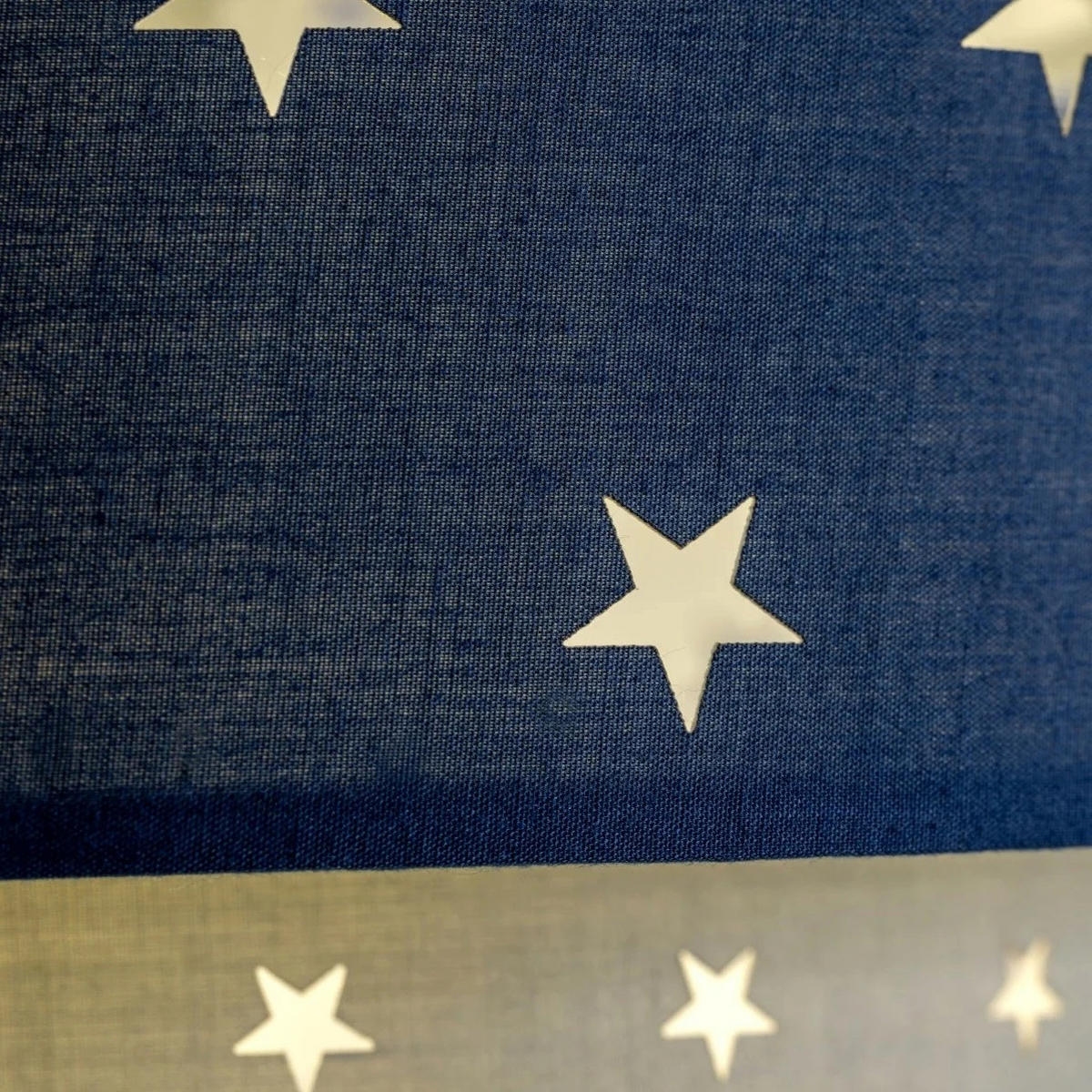LAMPENSCHIRM STARLIGHT Grau & Marineblau Star Zweistöckig Easy Fit - Dunkelblau, Textil (30/30/19cm) - CGC Europe