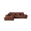 ECKSOFA BEGA L Links ARAGON 59 mit Schlaffunktion - Hellbraun, Textil (289/185cm) - Bedante