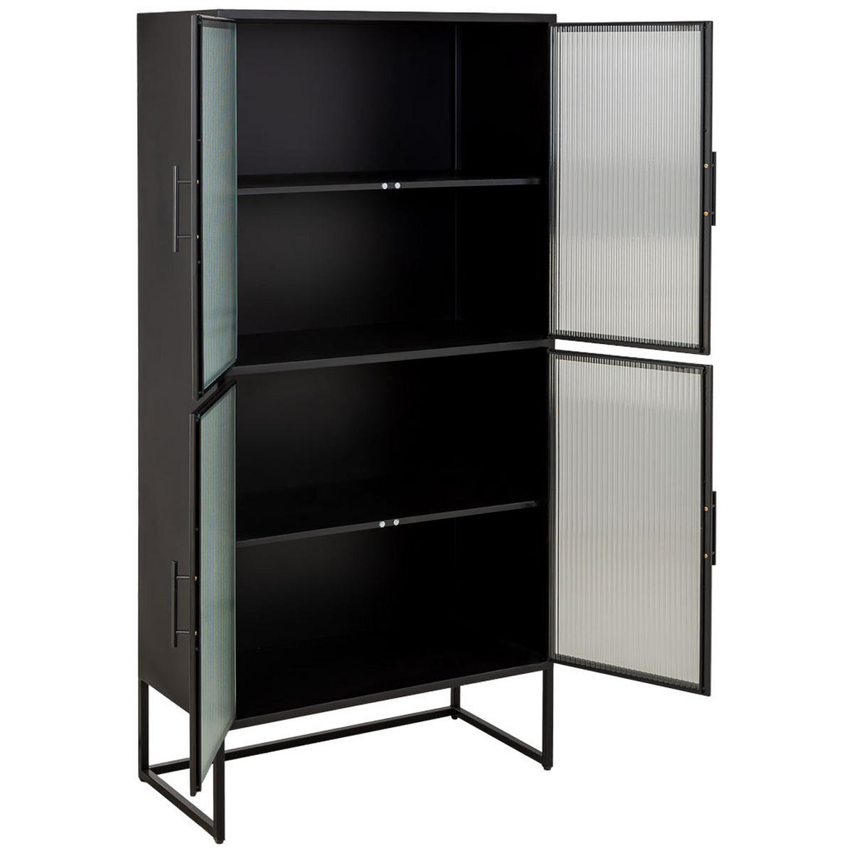 VITRINE aus Metall, schwarz, 80x39x161cm - Schwarz, Metall (80/161/38.5cm) - Wanderlust
