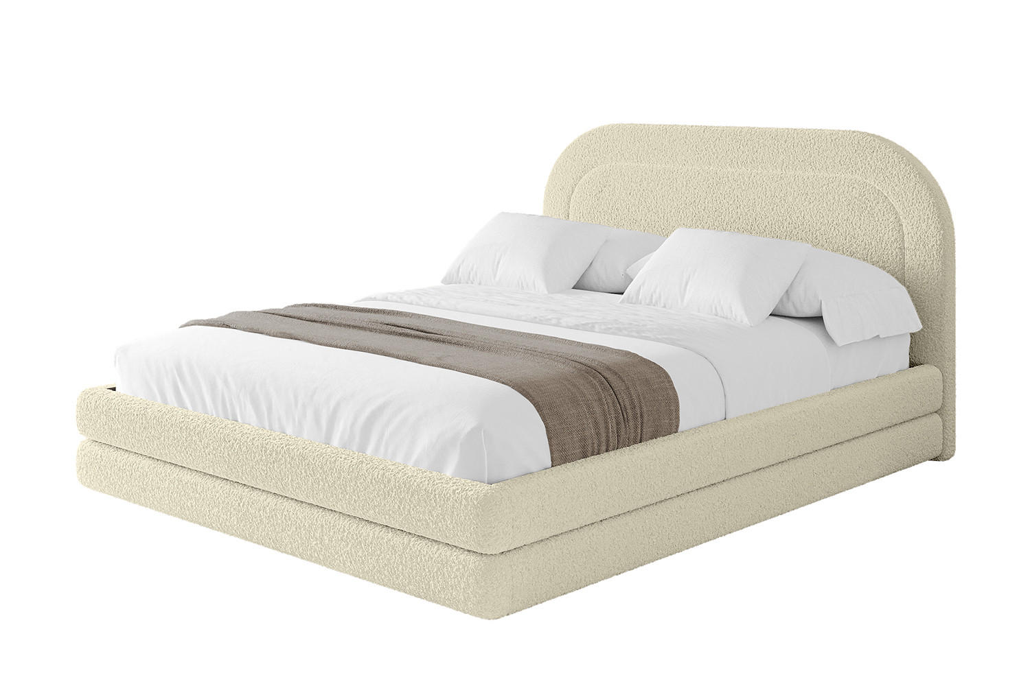 POLSTERBETT mit Bettkasten und Lattenrost, Boxbett ohne Matratze - LERIS 160x200 Beige - Taupe, Holzwerkstoff/Textil (160/200cm) - ALTDECOR