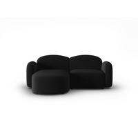 ECKSOFA links Blair aus Samt schwarz 3 Sitzplätze - Schwarz, Textil (155/194cm) - Micadoni