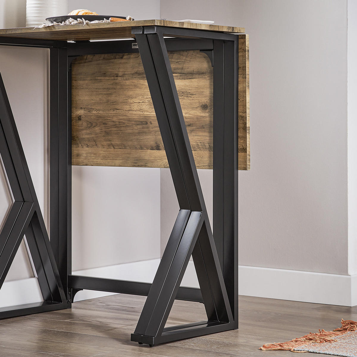 ESSTISCH + 4 x STÜHLE - Naturfarben, Holzwerkstoff/Metall (80/89/80cm) - SoBuy