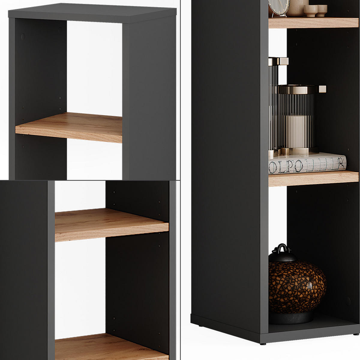 BOTNÍK Orlando Antracit/zlatý dub - antracitová, kompozitní dřevo (21.6/80.1/24cm) - Vicco