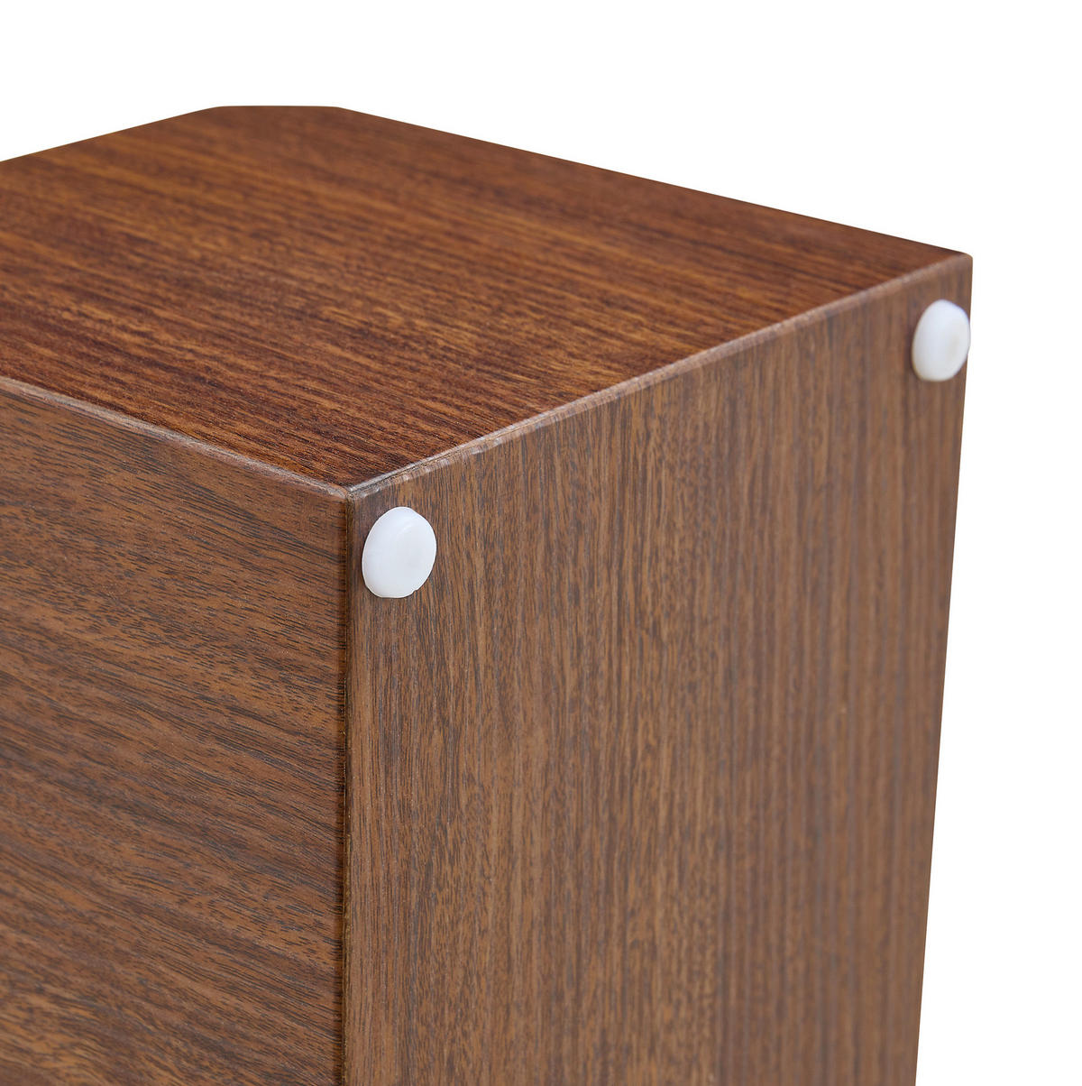 COUCHTISCH rund 61/44 cm in Nussbaumoptik/Weiß aus MDF und Sicherheitsglas mit Stauraum - Nussbaumfarben, Holzwerkstoff (61/61/30cm) - OKMYHOME