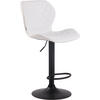 BARHOCKER Lederlook weiß - Walnussfarben/Schwarz, Textil/Metall (47/88/51cm) - CLP