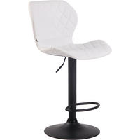 BARHOCKER Lederlook weiß - Walnussfarben/Schwarz, Textil/Metall (47/88/51cm) - CLP