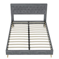 POLSTERBETT 160/200 cm DE-35451 mit weichem Kopfteil Grau - Grau, Metall (160/200cm) - ComfortXL