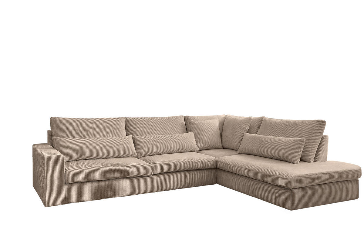 ECKSOFA L-Form SVEN Stoff Poso Dunkelbeige Rechts - Beige, Textil (315/245cm) - Kaiser Möbel