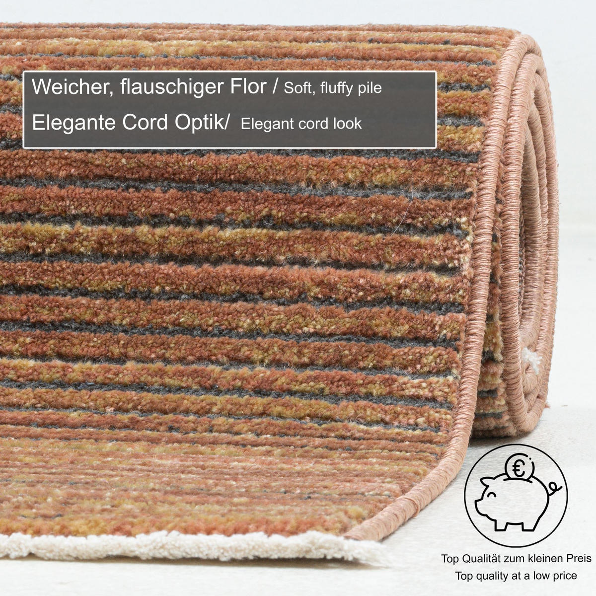 FLACHWEBETEPPICH Corduletta 80x280 cm - Rostfarben, Textil (80/280cm) - Gino Falcone
