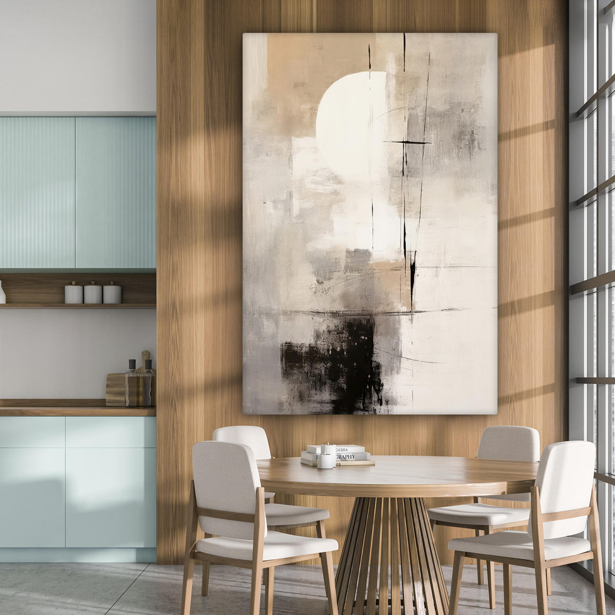 LEINWANDBILD Abstrakt - Kunst - Grau Deko Groß 90x140 cm - Hellgrau, Textil (90/140cm) - MuchoWow