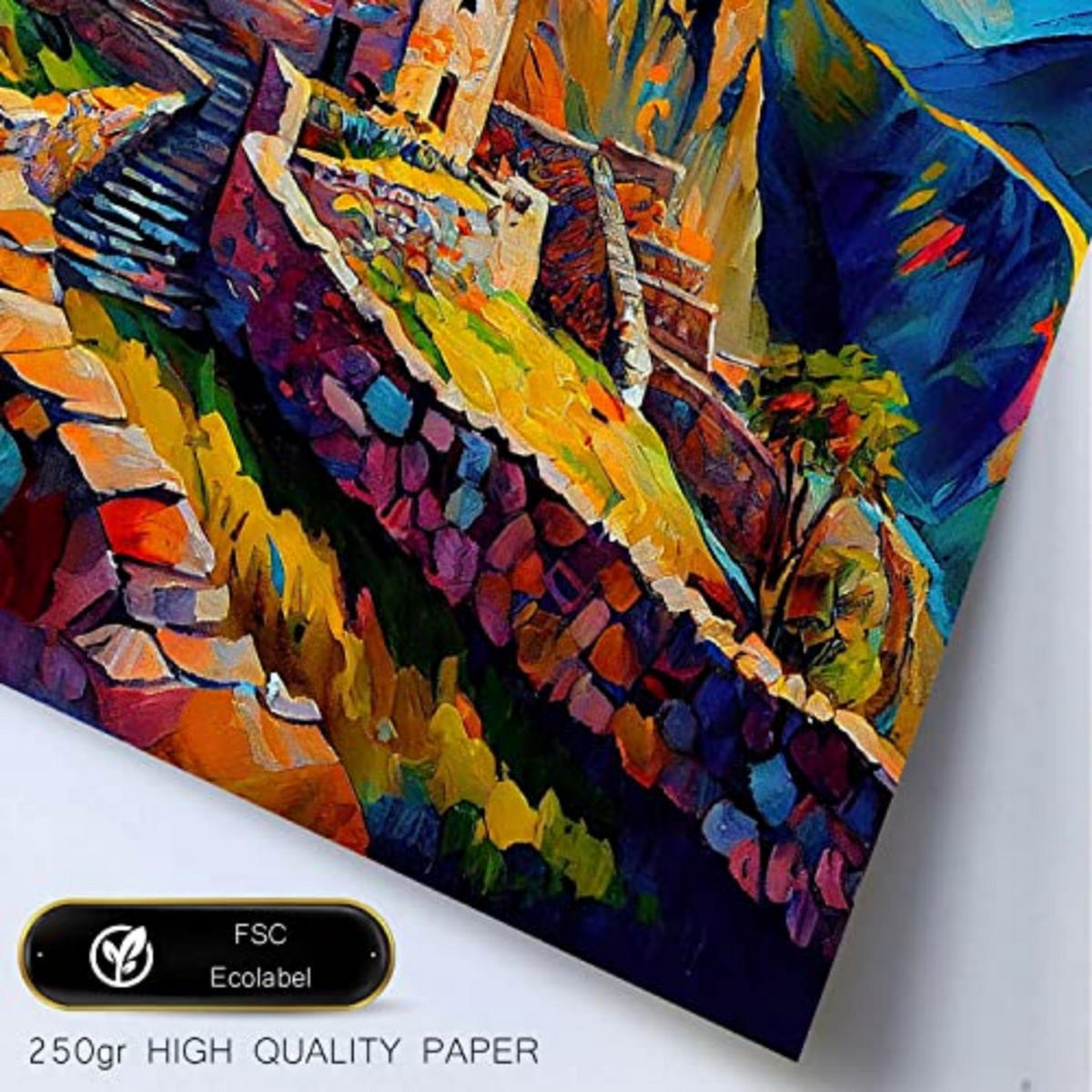 POSTER Machu Picchu Im Ölgemälde Stil A4 Rahmenlos - Klar, Papier (29.7/5/21cm) - Nacnic