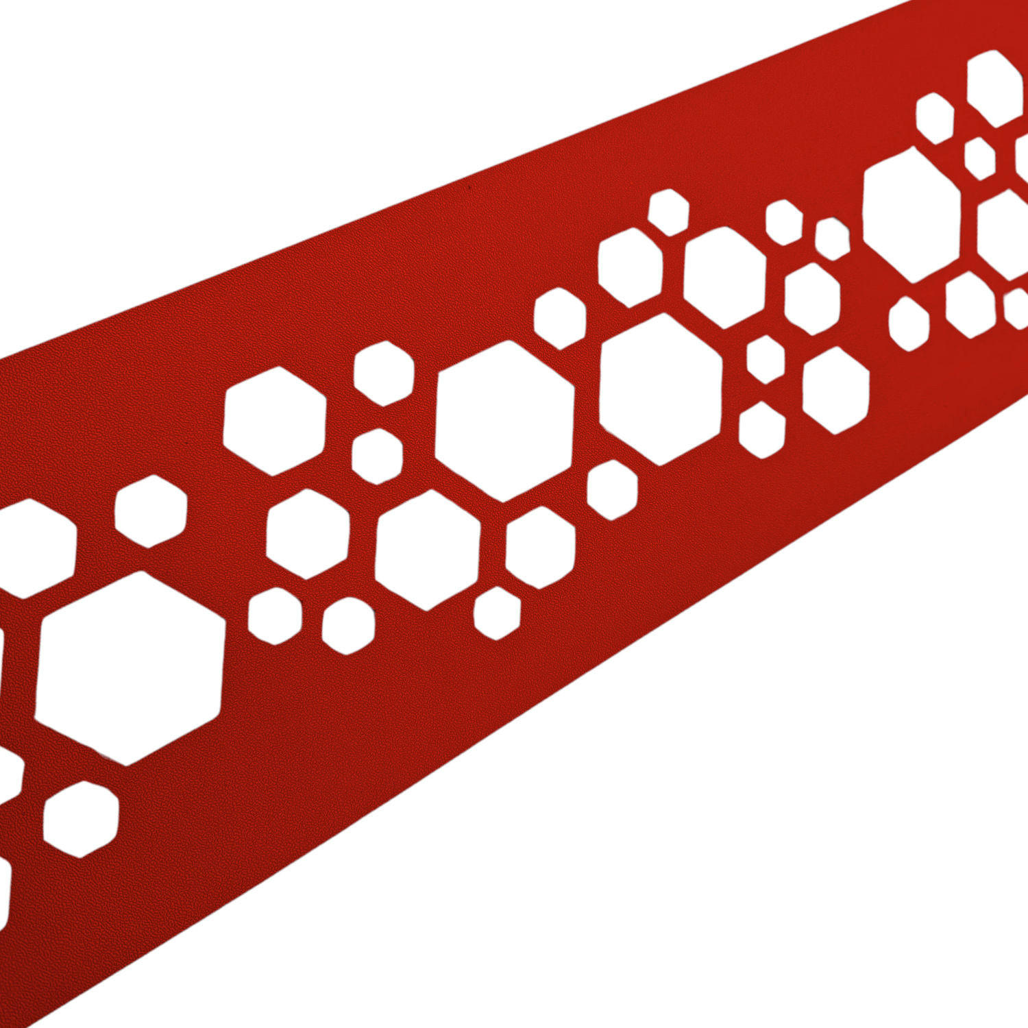 SICHTSCHUTZSTREIFEN PREMIUM Dekor Hexagon Einzelstreifen Rot 2,55m - Rot, Kunststoff (255/19cm) - ZAUN|ZU