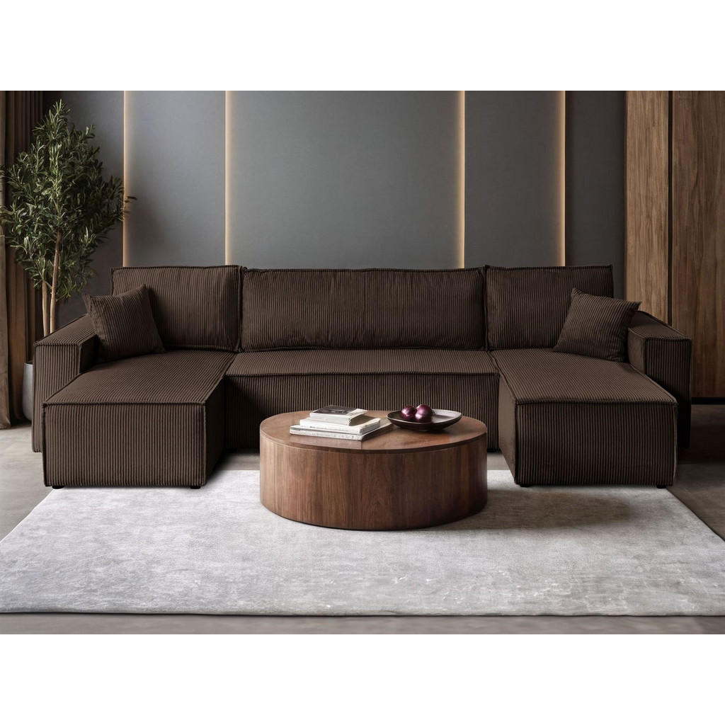 Thumbnail - Lookway Wohnlandschaft, Braun, Textil, 7-Sitzer, U-Form,Quadratisch, 315x83x143 cm, Wohnzimmer, Sofas & Couches, Wohnlan...