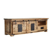 TV-BOARD Mango 160x45x50 natur lackiert RAILWAY #101 - Naturfarben, Holz (160/50/45cm) - Massivmoebel24