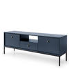 LOWBOARD TV MONCTON RTV1-2D1S Metalgriffe, Dunkelblau - Dunkelblau, Holzwerkstoff/Kunststoff (154/56/39cm) - Komodee