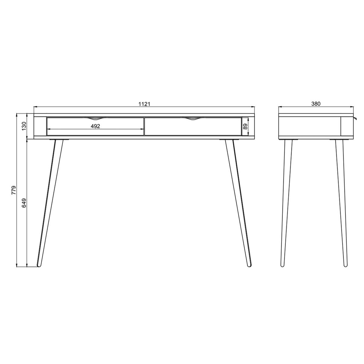 TOALETKA Oval bílá 112 cm - bílá/zlatá, kov/kompozitní dřevo (112.1/77.9/38cm) - Selsey