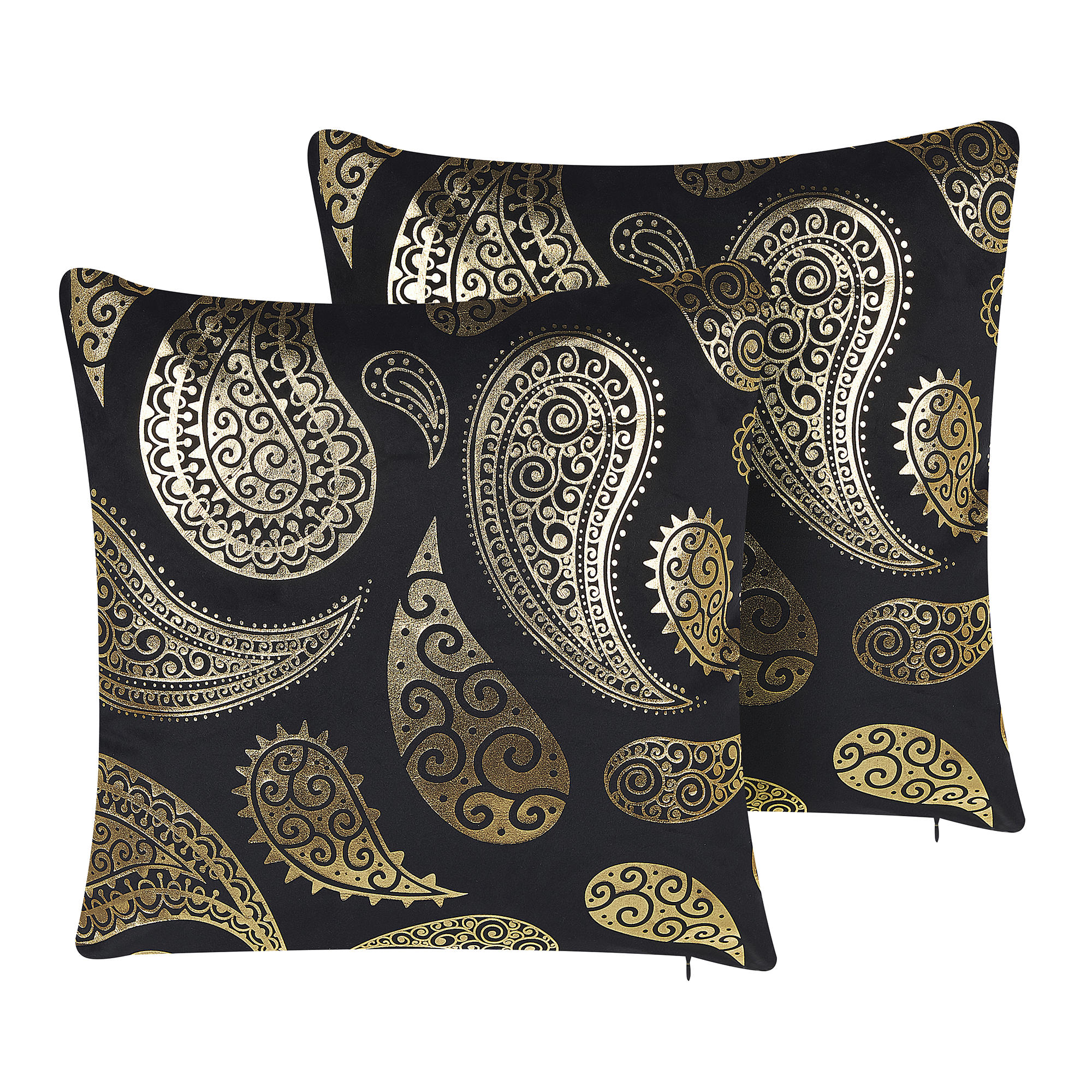 DEKOKISSEN 2er-Set Gold 45/45 cm Ursinia - Goldfarben, Textil (45/45cm) - Beliani