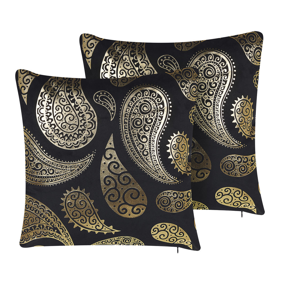 DEKOKISSEN 2er-Set Gold 45/45 cm Ursinia - Goldfarben, Textil (45/45cm) - Beliani