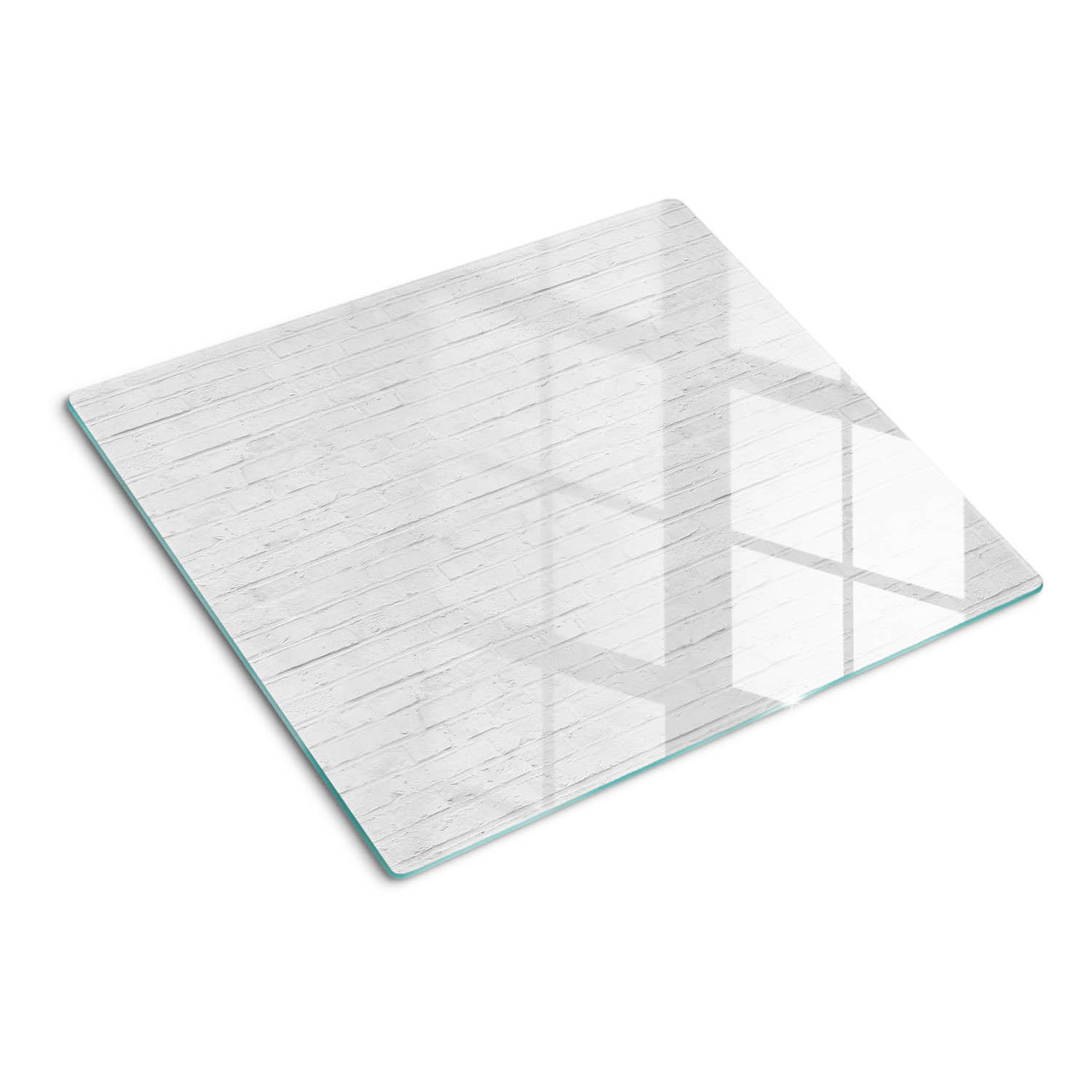 GLASPLATTE 60x52 cm Ziegelmauer - Weiß, Glas (60/0.4/52cm) - TULUP