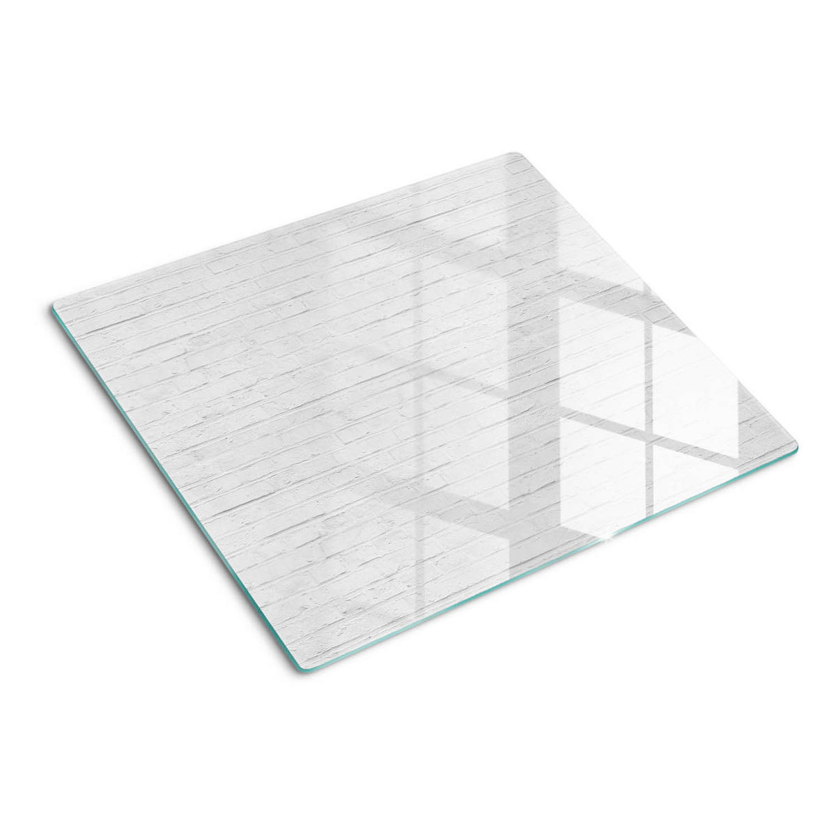 GLASPLATTE 60x52 cm Ziegelmauer - Weiß, Glas (60/0.4/52cm) - TULUP